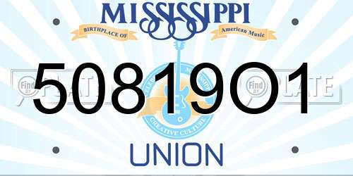 50819O1 Mississippi License Plate
