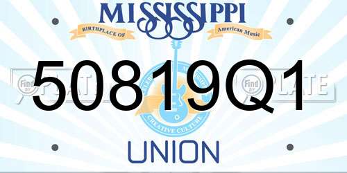 50819Q1 Mississippi License Plate