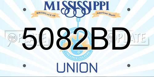 5082BD Mississippi License Plate