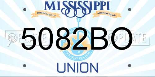5082BO Mississippi License Plate