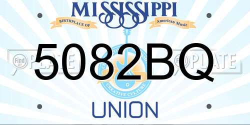 5082BQ Mississippi License Plate