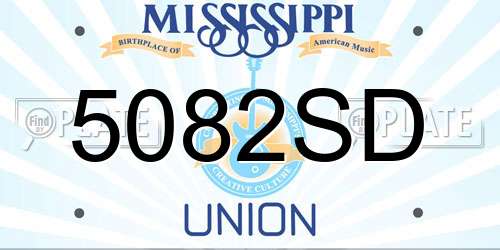 5082SD Mississippi License Plate