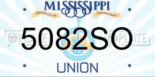 5082SO Mississippi License Plate