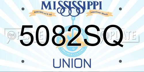 5082SQ Mississippi License Plate