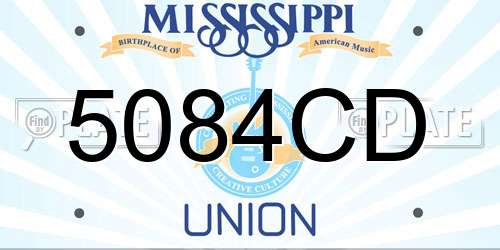 5084CD Mississippi License Plate