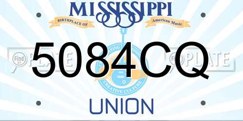 5084CQ Mississippi License Plate
