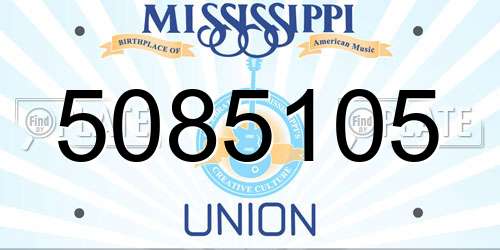 5085105 Mississippi License Plate
