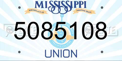 5085108 Mississippi License Plate