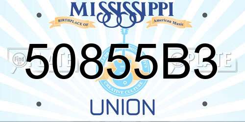 50855B3 Mississippi License Plate