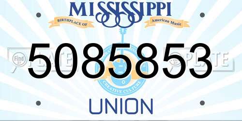 5085853 Mississippi License Plate