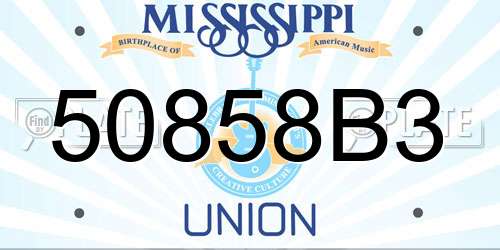 50858B3 Mississippi License Plate