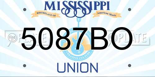 5087BO Mississippi License Plate
