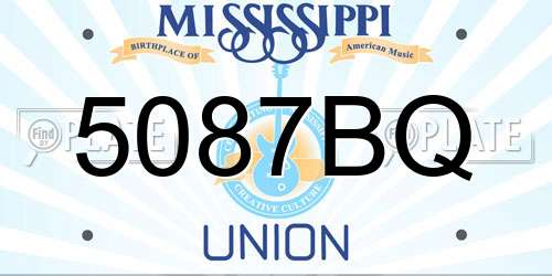 5087BQ Mississippi License Plate