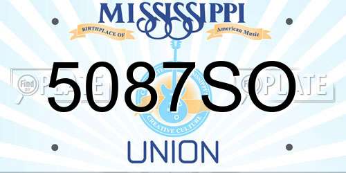 5087SO Mississippi License Plate