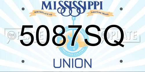 5087SQ Mississippi License Plate