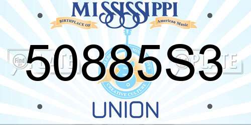 50885S3 Mississippi License Plate