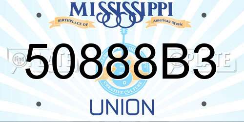 50888B3 Mississippi License Plate