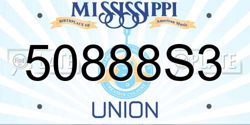 50888S3 Mississippi License Plate