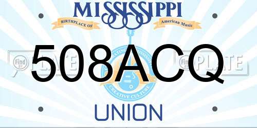 508ACQ Mississippi License Plate