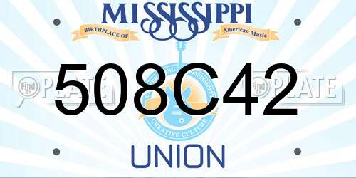 508C42 Mississippi License Plate
