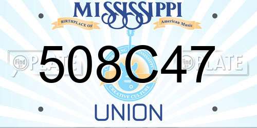508C47 Mississippi License Plate