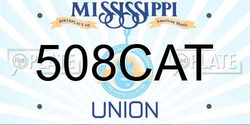 508CAT Mississippi License Plate