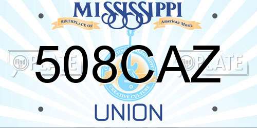508CAZ Mississippi License Plate