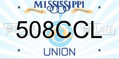 508CCL Mississippi License Plate