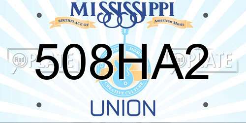 508HA2 Mississippi License Plate
