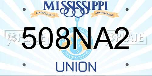 508NA2 Mississippi License Plate