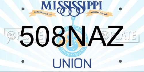 508NAZ Mississippi License Plate