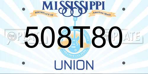 508T80 Mississippi License Plate