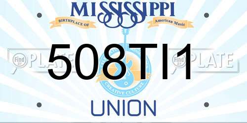 508TI1 Mississippi License Plate