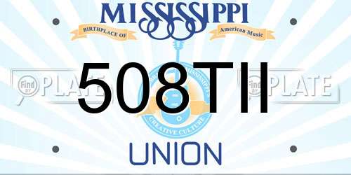508TII Mississippi License Plate