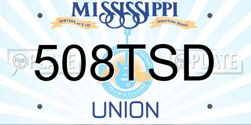 508TSD Mississippi License Plate