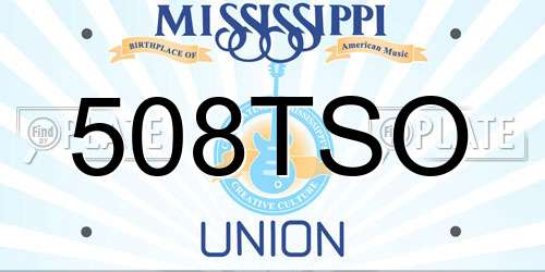 508TSO Mississippi License Plate