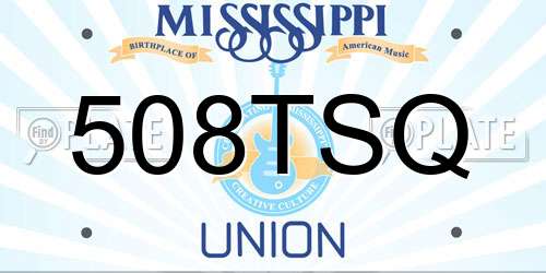 508TSQ Mississippi License Plate