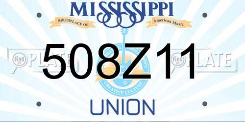 508Z11 Mississippi License Plate