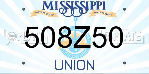 508Z50 Mississippi License Plate