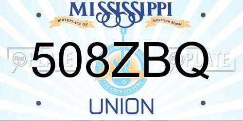 508ZBQ Mississippi License Plate