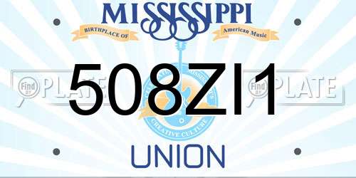 508ZI1 Mississippi License Plate
