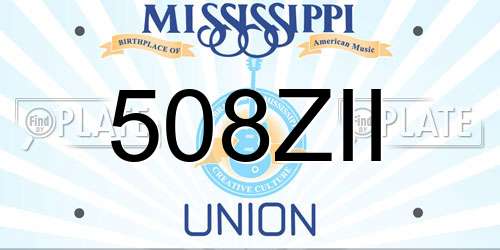 508ZII Mississippi License Plate