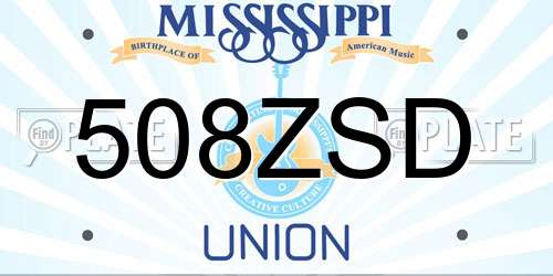 508ZSD Mississippi License Plate