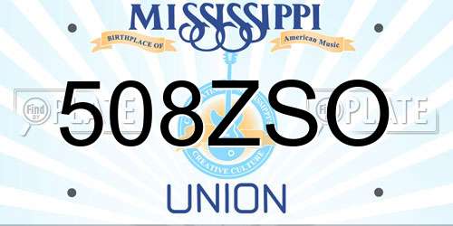 508ZSO Mississippi License Plate
