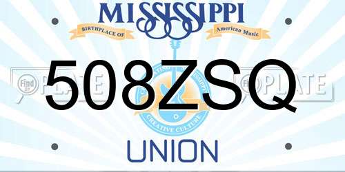 508ZSQ Mississippi License Plate