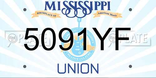 5091YF Mississippi License Plate