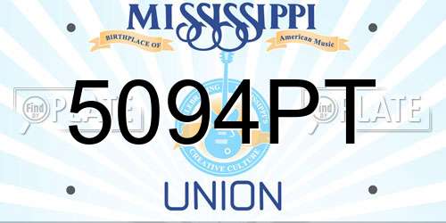 5094PT Mississippi License Plate