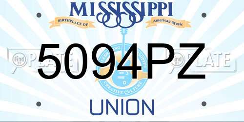 5094PZ Mississippi License Plate