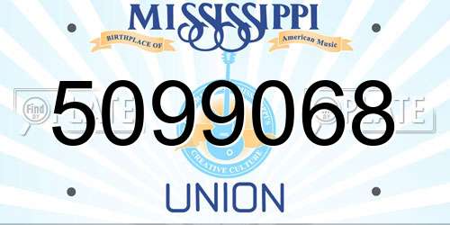 5099068 Mississippi License Plate