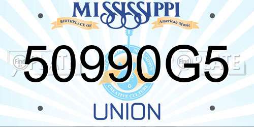50990G5 Mississippi License Plate